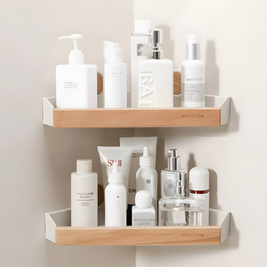 Metal & Wooden Corner Shelf